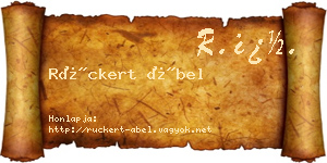 Rückert Ábel névjegykártya