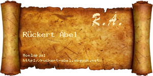 Rückert Ábel névjegykártya